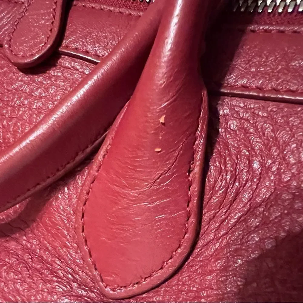 Authentic Bottega Veneta Large Brick Red Cervo Disc Boho Bag Intrecciato-Trimmed - Picture 11 of 12